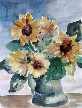 Vase mit Sonnenblumen